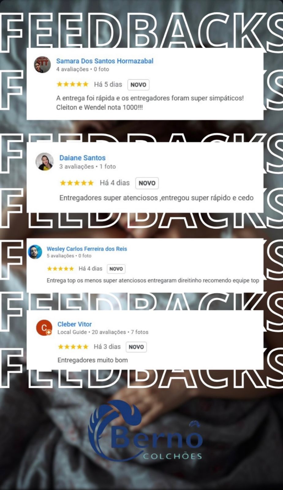 Avaliações Bernô Colchões no Google